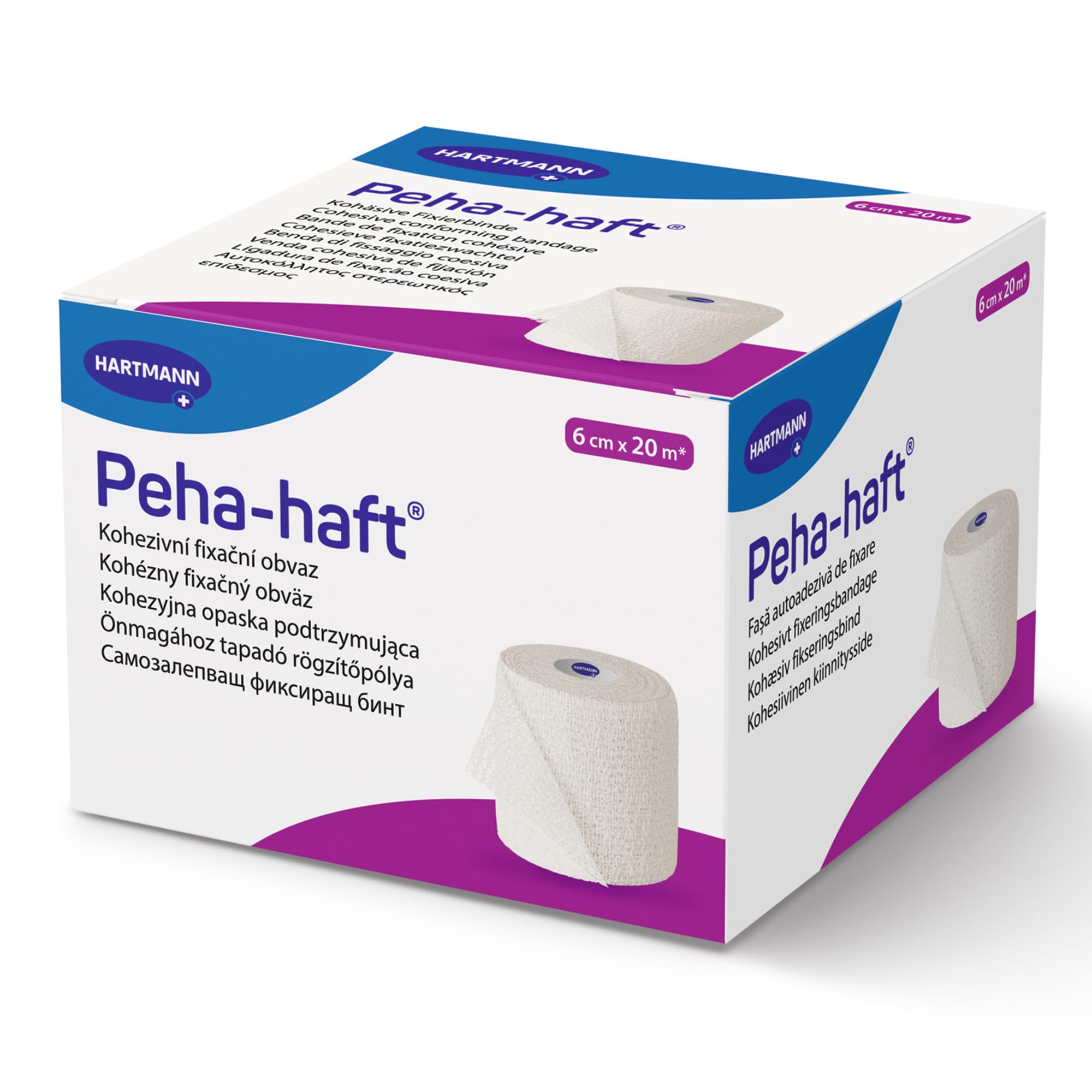 Hartmann 4049500750042 Peha-Haft Cohesive Conforming Bandage, Latex Free, 6 cm x 20 m