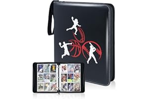 CLOVERCAT 9 Pocket Waterproof Sports Card Binder, Trading Album Display Holder, Expandable, 720 Double Sided Pocket Album, Compatible with Gaming Cards, Yugioh, MTG and Other TCG (Balls)