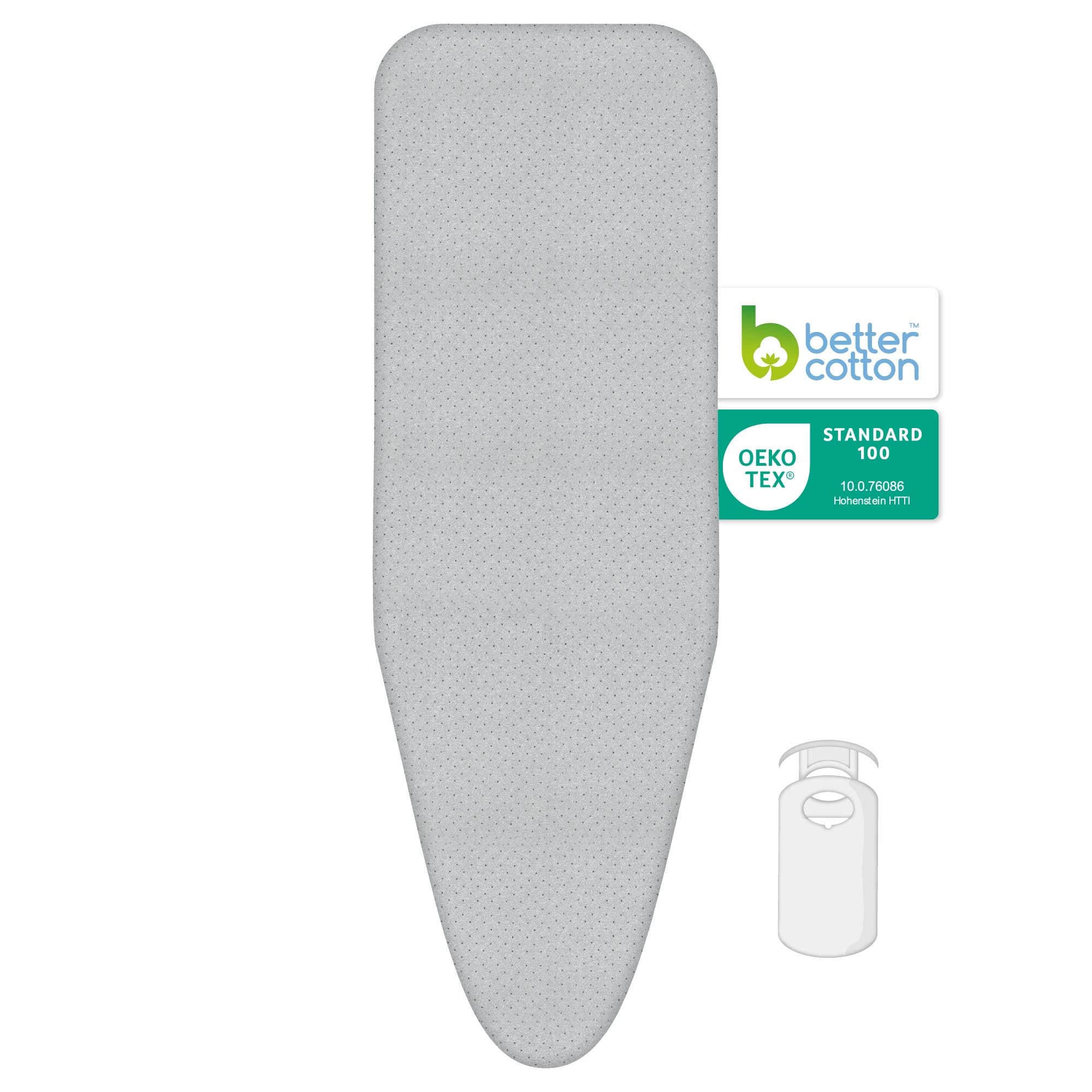 LAUNDRYSpecialist ULTRA REFLECT IRONING BOARD COVER - Heat reflective - 100% BCI COTTON 130x45 CM – Available in two sizes - equipped with exceptionally thick molton layer – Extra Ironing comfort