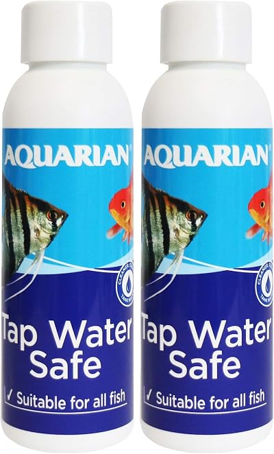 AQUARIAN Tap Water Safe 118 ml Bottle White Pack of 2 Aquarium Conditioner