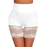 ciksob Lace Slip Shorts for Under Dresses Tummy Control Butt Lifter High Waisted Under Shorts Bodyshorts Shapewear