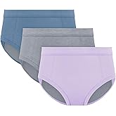 Hanes girls Absorbency Briefs Underwear, 3 Pairs, Confident Nights Cotton Overnight Underwear for Girls