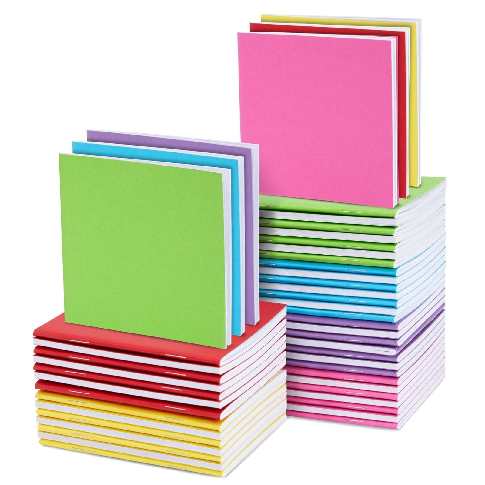 48 Pack Colorful Blank Books, Bulk, Mini Notebooks for Kids, Small Notepads Journals for Drawing, Writing (6 Colours, 10 x 10 cm) — image 1