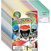Bendon Power Rangers Grab n Go Play Packs (12 Pack) Party Favors and 12 "Thank You Cards