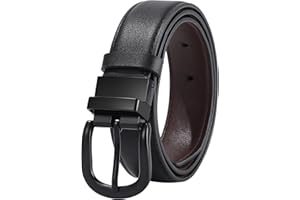 AWAYTR Boys Black Dress Belt - Kids Reversible Leather Belt with Metal Buckle Youth Toddler Belt for Pants
