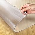 Vicwe 36 x 60 Inch Clear Table Cover Protector,1.5 mm Thick Single-Sided Frosted Clear Desk Pad Mat, Rectangle Waterproof Table Top Protector, Scratch Proof and Easy Cleaning for Dining Room Table