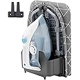 XABITAT Table Top Ironing Board with Wall Mount, D-Crease, Portable Space Saving Mini Laundry Room Iron Board, Foldable Small Ironing Board with Iron Holder, Gray