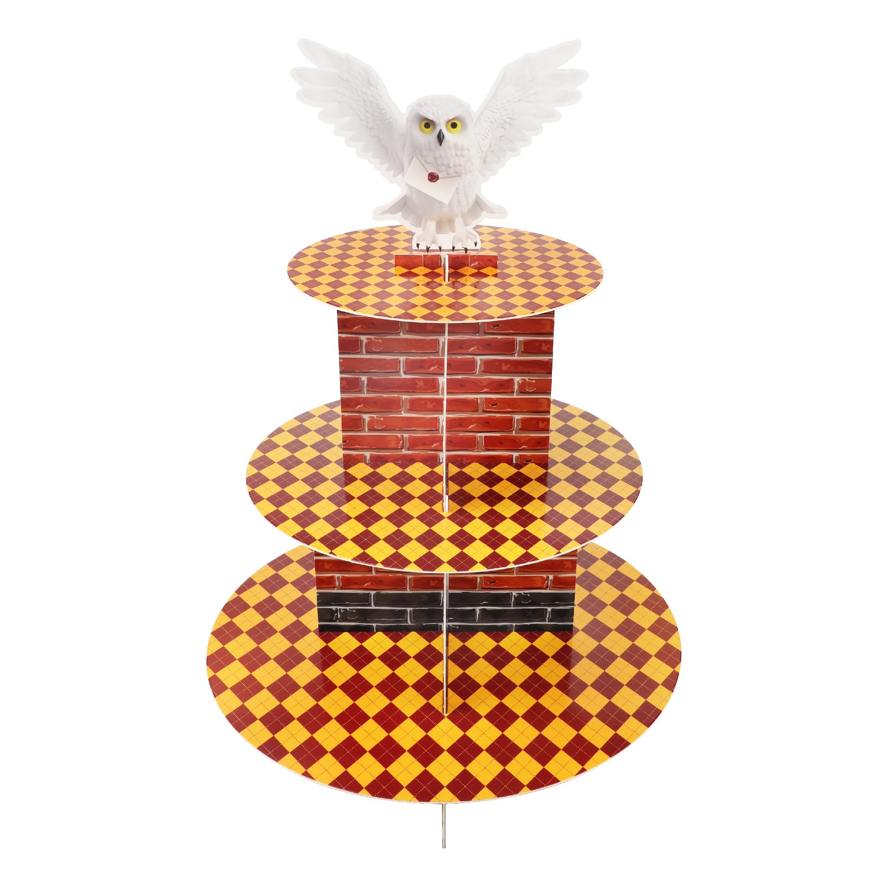 Photo 1 of Magical Wizard Cupcake Holder, 3-Tier Snow Owl Theme Cardboard Cupcake Stand, Dessert Tower Display Birthday Party Supplies Decoration