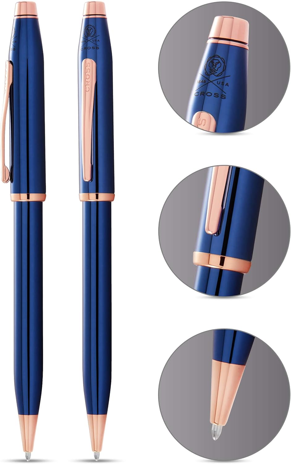 CROSS Century II Translucent Cobalt Blue Lacquer Ballpoint Pen, AT0082WG-138 - Image 3