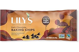 Premium Dark Chocolate Baking Chips by Lily's Sweets |Stevia Sweetened, No Added Sugar, Low-Carb, Keto Friendly | 55% Cacao | Fair Trade, Vegan, Gluten-Free & Non-GMO | 9 ounce, 12-Pack