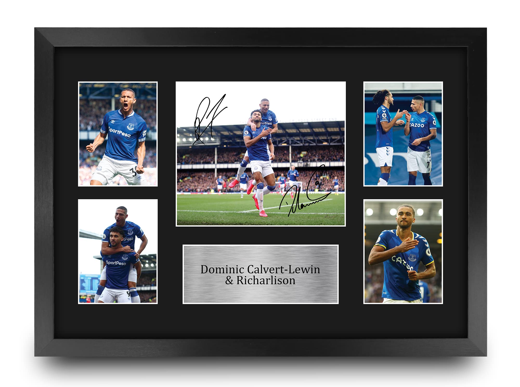 HWC Trading FR A3 Calvert-Lewin & Richarlison Everton Gifts Printed Signed Autograph Picture for Football Fans and Supporters - A3 Framed