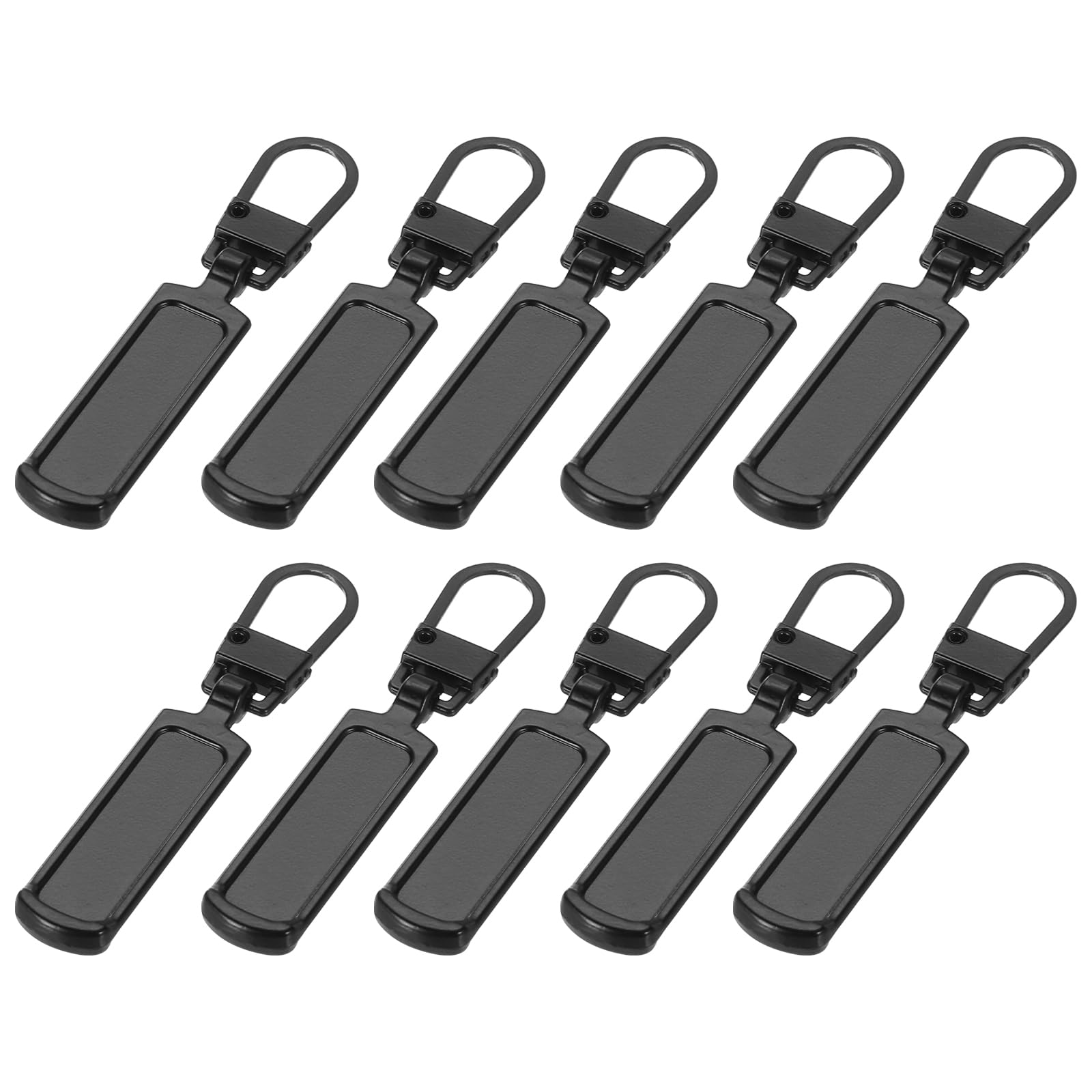 PATIKIL Zipper Pull Replacement, 10 Pcs Detachable Metal Zipper Tab Repair Kit Handle Fixer Extension for Luggage Jackets Suitcase Boots, Black