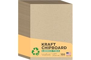 WritePads Chipboard Sheets 8.5" x 11" – 100 Sheets, 22pt Kraft Board, Durable Alternative Cardboard Sheet for Crafts, DIY Projects, Scrapbooking & Packaging, Made in USA