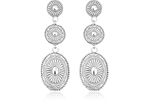 NOVEARRING Western Earrings Jewelry for Women Gold/Silver Turquoise Earrings Vintage Concho Earings Country Concert Outfits Western Christmas Jewelry Gifts for Women Stocking Stuffers