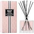 NEST New York Reed Diffuser, Himalayan Salt & Rosewater - 5.9 fl oz - Fragrance for Up to 90 Days - Reusable, Refillable Glass Holder - Includes 8 All-Natural Reed Sticks - Flame Free
