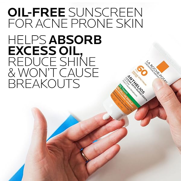 LA ROCHE-POSAY ANTHELIOS CLEAR SKIN SUNSCREEN DRY TOUCH SPF 60, OIL FREE SUNSCREEN FOR FACE, OIL ABSORBING, BROAD SPECTRUM SPF + ANTIOXIDANTS, NON-GREASY, OXYBENZONE FREE, TRAVEL SIZE