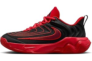 NIKE Giannis Immortality 4 Big Kids' Basketball Shoes (FZ6734-005, Black/University Red/Team Red)