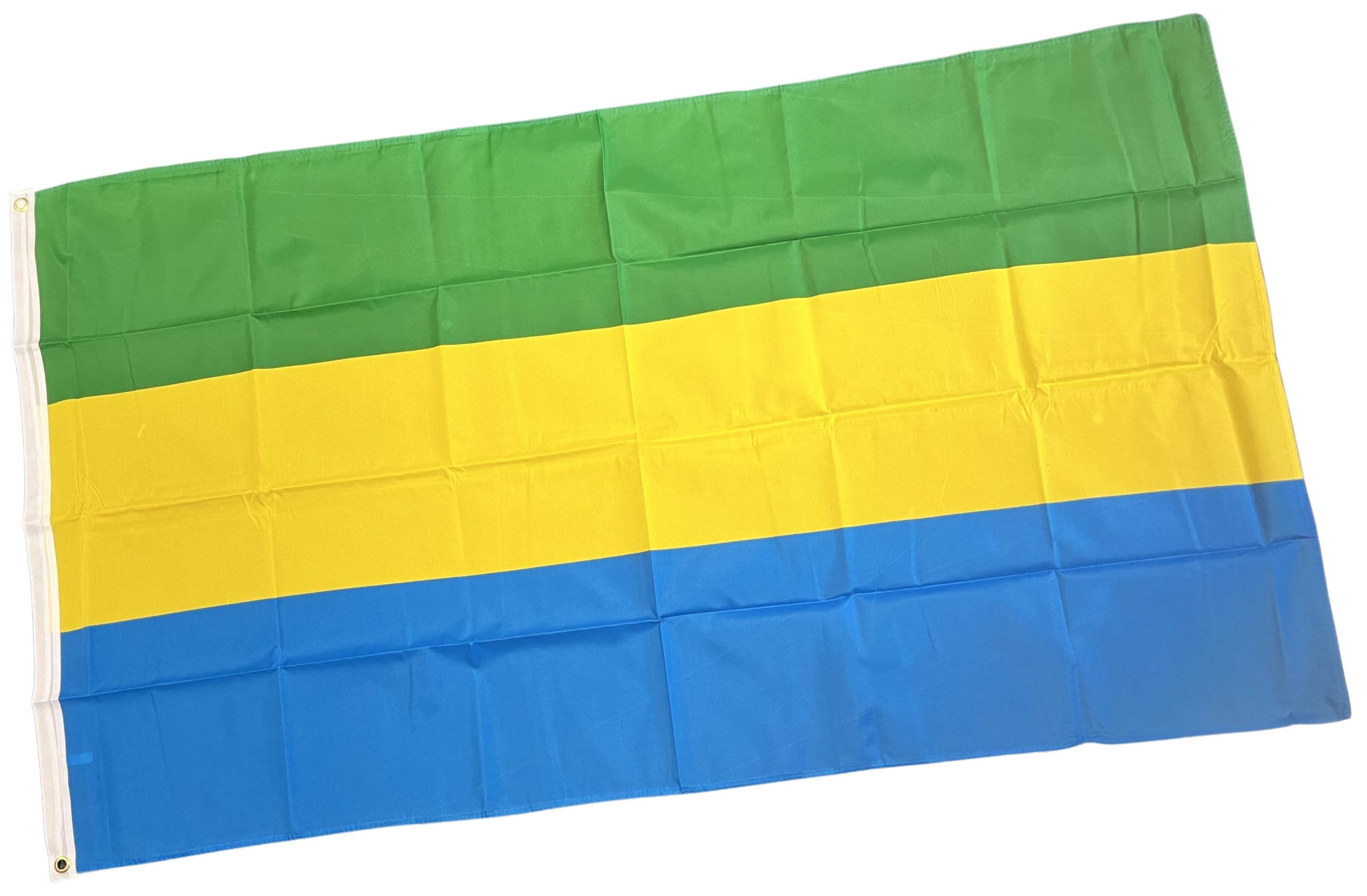 NWFlags Gabon Flag 5ft x 3ft 75d Premium Polyester Suitable For Flagpoles | Strong Polyester 5x3 foot material large flag of Gabon with 2 metal Eyelets