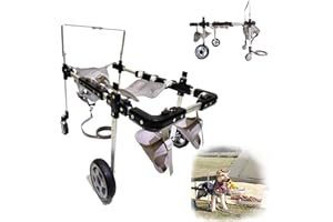 CEILYEON Dog Wheelchair for Front/Back Legs,Lightweight Aluminum Frame with Handle,Extended Leg Straps,Fits Pugs,French Bulldogs, Schnauzers (M) /Dachshund,Corgi,and West Highland White Terrier (L)