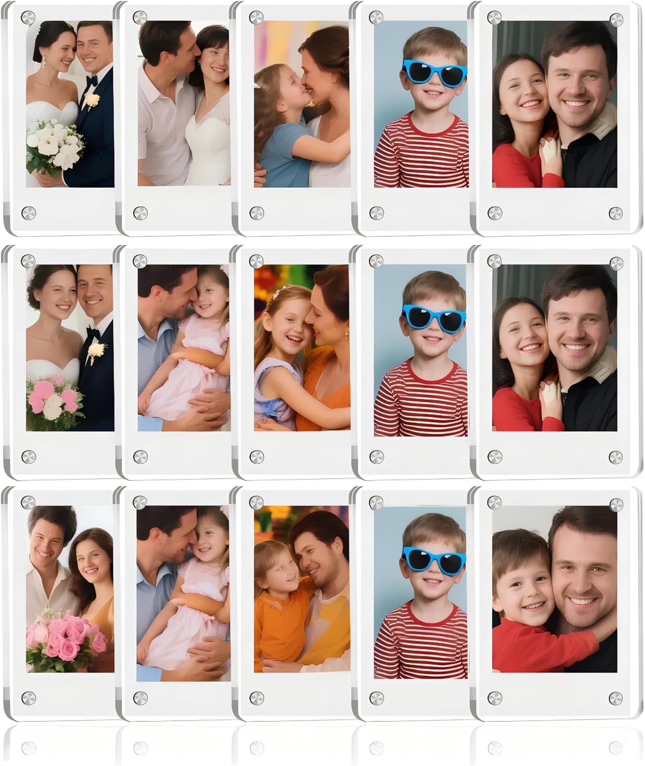 Photo 1 of 10 Pack Acrylic Fridge Magnetic Frame for Polaroid, Ultra Clear 2.36x3.54" Mini Picture Frames for Instax Mini, Double Sided Photo Refrigerator Polaroid Magnet Picture Frame, Picture Display Frame