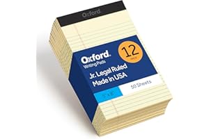 Oxford Legal Pads, 5 x 8 Inch, Narrow Ruled, Yellow Paper, 50 Sheets per Pad, 12-Pack Notepads for Lists, Notes, and Daily Ta
