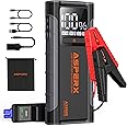 ASPERX AX4500 Jump Starter, 4500A Peak Car Jump Starter for Up to All Gas and 10.0L Diesel Engines, 12V Battery Starter with 4 Inch LCD Display, Lithium Battery Booster with Built-in LED Light