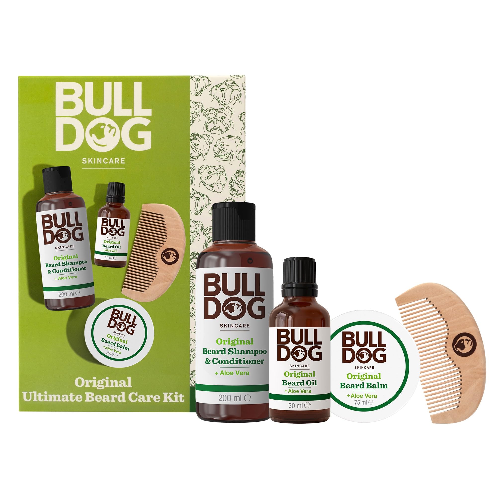 Bulldog Skincare - GiftSet for Men - Mens Grooming giftset - Original Ultimate Beard Care Kit - It includes Original Beard Shampoo & Conditioner, Beard Oil, Beard Balm & Beard Comb