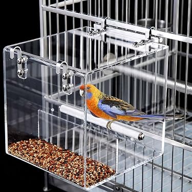 CATSELURRY Automatic Bird Feeder & Drinker - Transparent Pet Bird Cage Feeder For Parrots & Small Birds - View #9