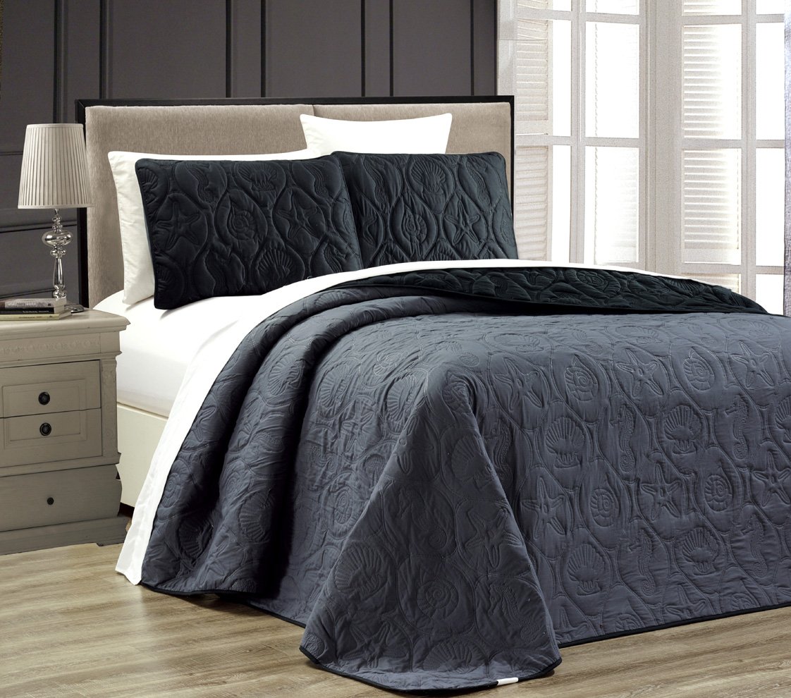 人気ブランド 3ピース トロピカル コースト シーシェル ビーチ ベッドスプレッド カバー エンボス加工 ベッドカバーセット シーシェル タツノオトシゴ ヒトデなど フル クイーン キング カリフォルニアキングサイズのベッドカバー キング グレー B01m0b42c1 人気ブランド 3ピース トロピカル コースト シーシェル ビーチ ベッドスプレッド カバー エンボス加工 ベッドカバーセット シーシェル タツノオトシゴ ヒトデなど フル クイーン キング カリフォルニアキングサイズのベッドカバー キング グレー B01m0b42c1