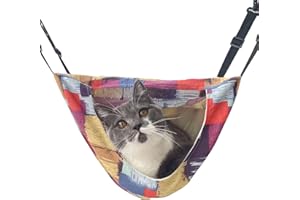 Babyezz Cat Cage Hammock,Hanging Soft Pet Bed, Cat Swing for Indoor Cats Kitten Ferret Hamster Rabbit or Small Animals,Comfortable Hammock for All Seasons(Colorful Blocks)…