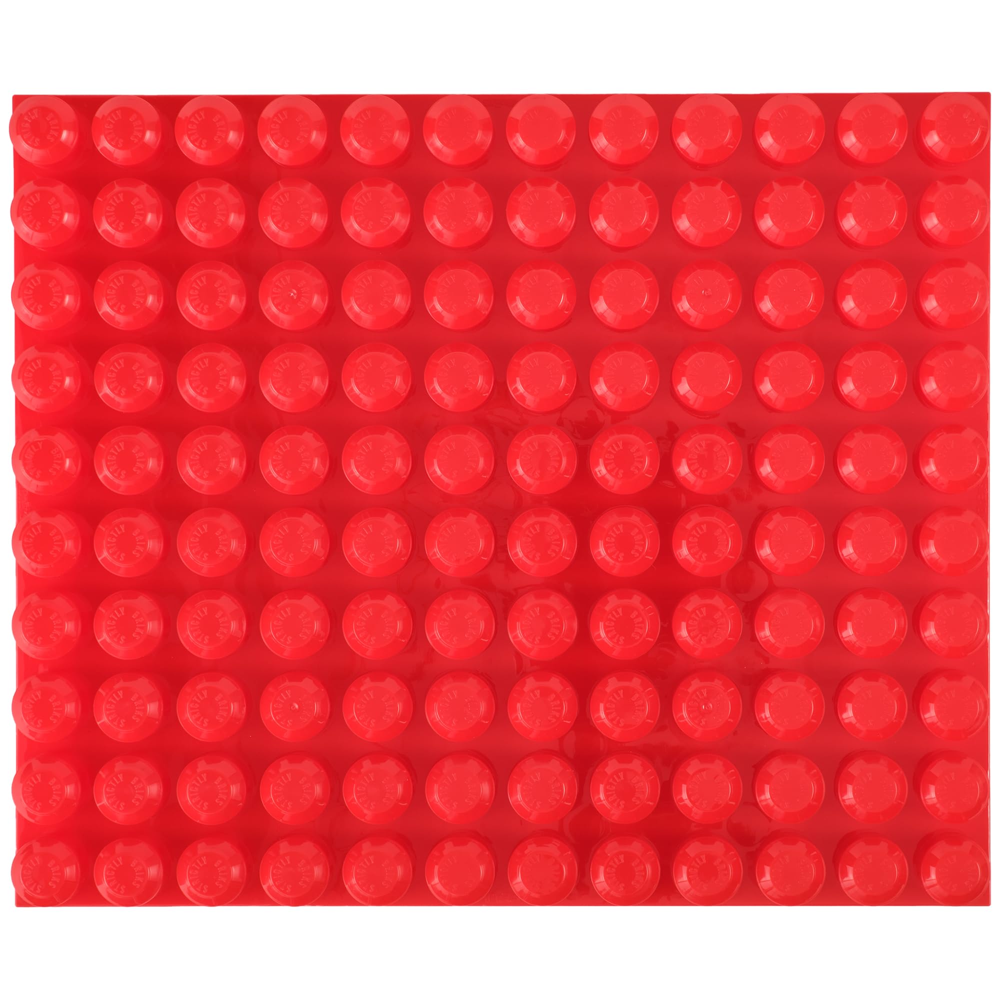 Strictly Briks Beginner Briks Baseplate 12.5" x 15" Compatible with Mega Bloks First Builder Blocks | 10X12 Large Pegs for Toddlers | Single Tight Fit Stackable Base Plate | Red