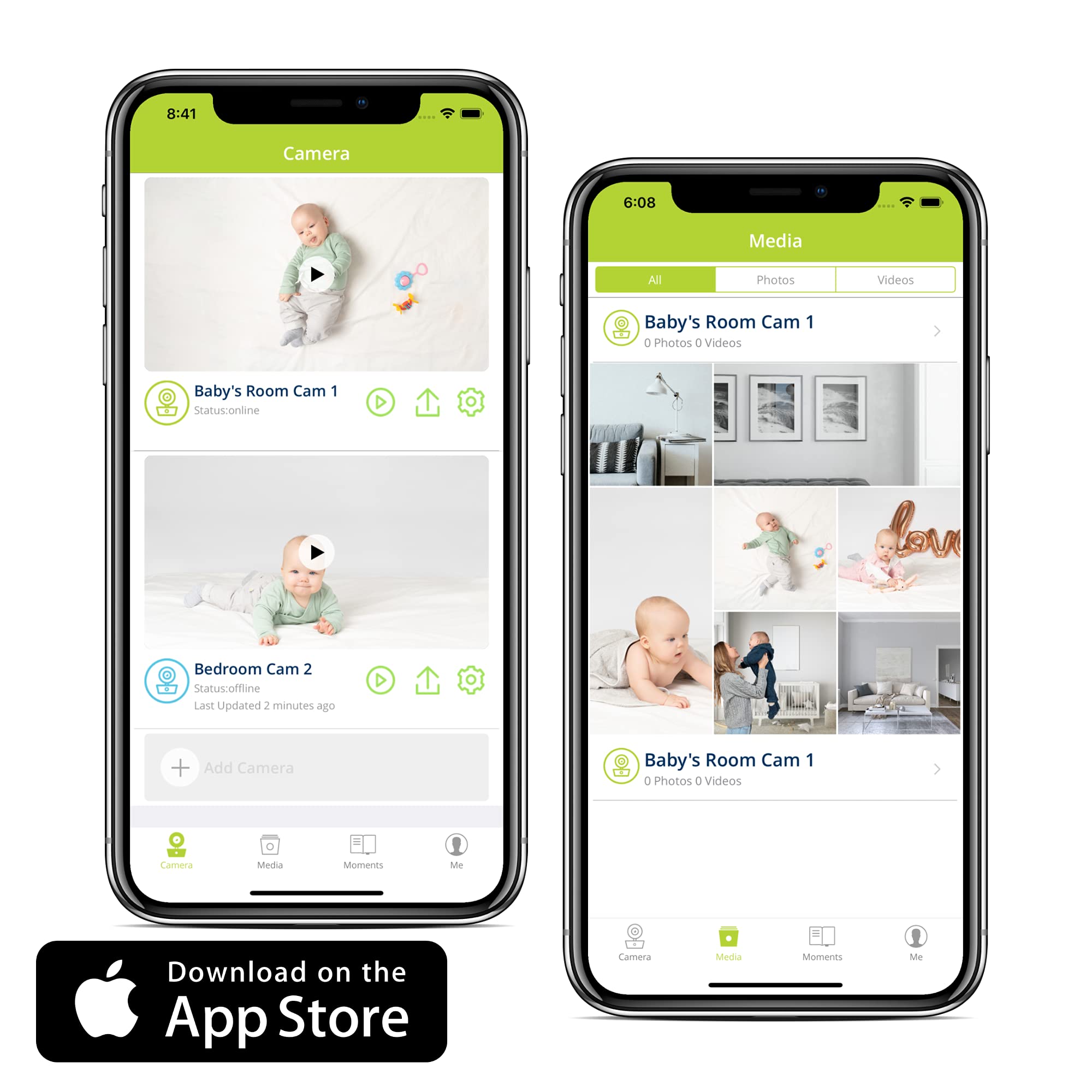 Bebcare iQ - Smart HD Baby Monitor: Full HD 1080p Video, Pan-and-Tilt, Temperature Sensor, Motion and Sound Alert, Stand-Alone Audio Monitor Unit (with Breathing Sensor Mat)
