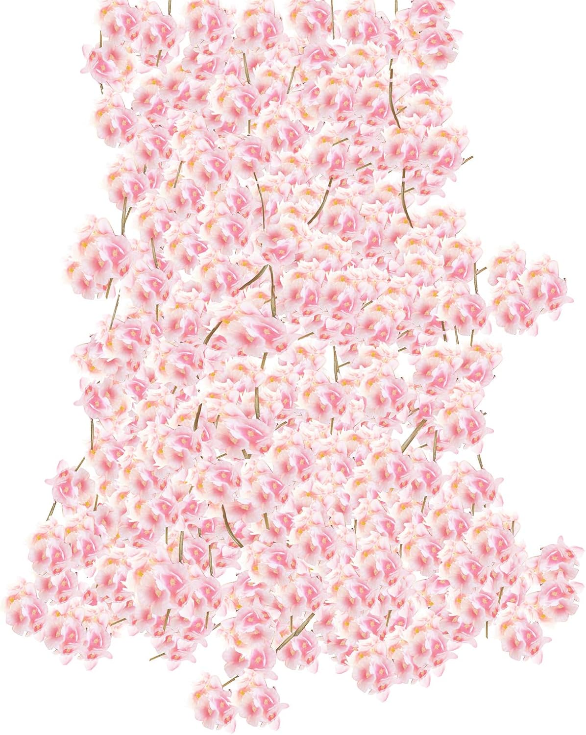 YUESUO 4pcs Artificial Cherry Blossom Flower Vines Hanging Silk Flowers Garland for Wedding Party Home Decor