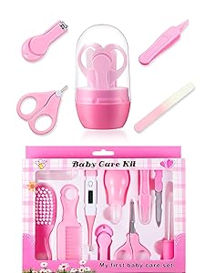 Zhehao Baby Grooming Kit and Baby Nail Kit, 10 Pieces Newborn Nursery Health Care Set and 4 Pieces Newborn Infant Manicure Grooming Set Baby Nail Clipper Set for Kids Toddlers Baby Boys Girls Newborn