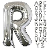 KALOR 40 Inch Silver Letter R Balloons Jumbo Foil