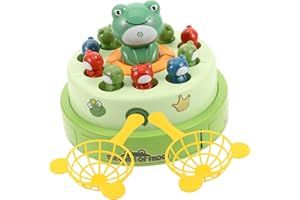 VICASKY Interactive Frog Bounce Catch Game with Electric Music and Rotating Disc Hand Eye Coordination for