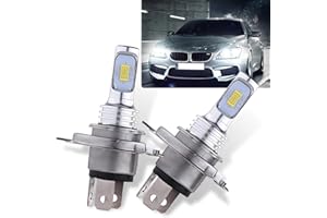 icykale Pack-2 Car H4 LED Fog Light, 3570 2SMD 360 Degree High Brightness Wide Angle Lighting Driving Light, Plug and Play Alloy Lamp Body Long Life Bulb Replacement, Universal for Cars (White)