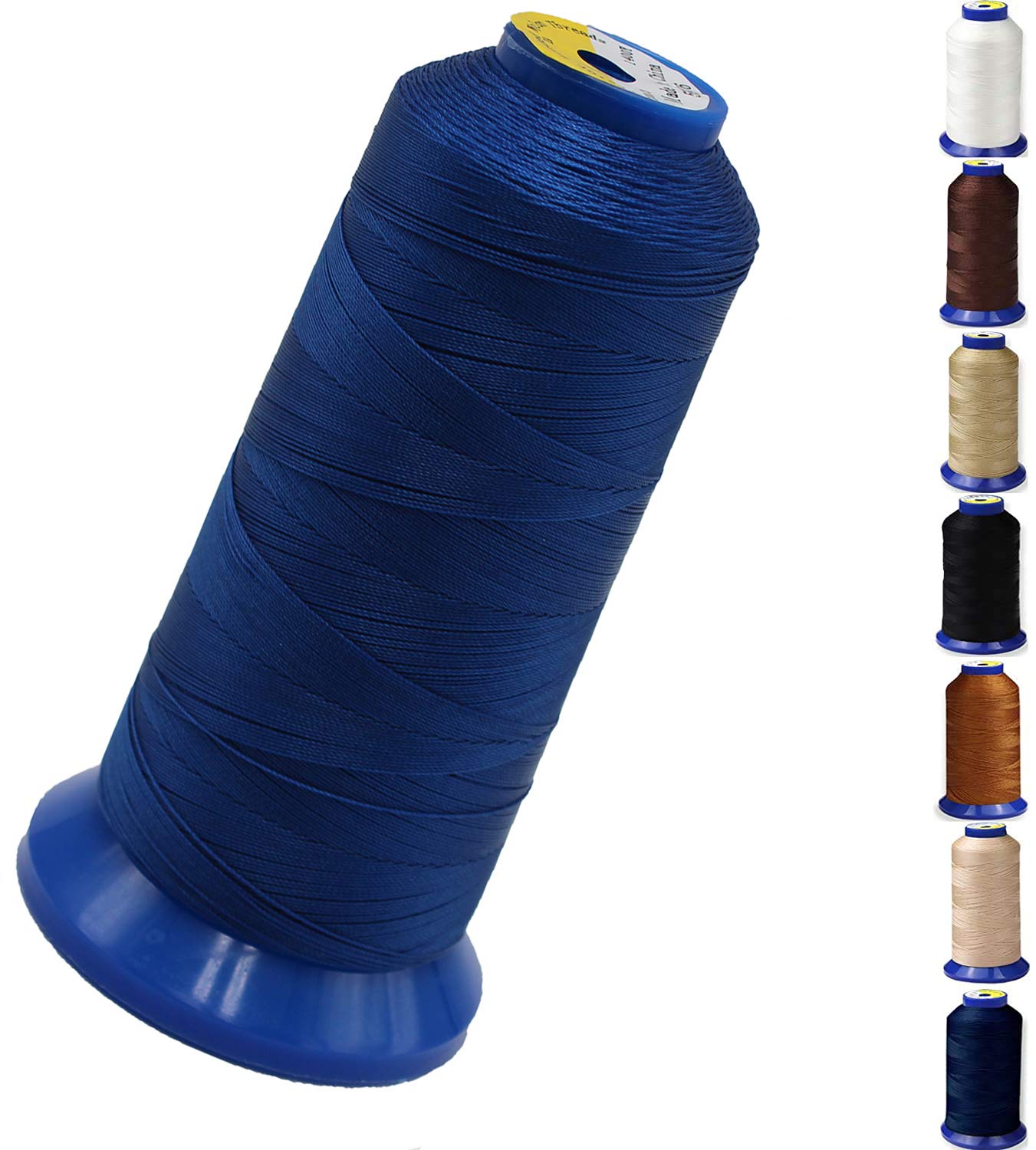 Bonded Nylon Thread for Sewing Leather,Upholstery,Jeans and Wig; #69 T70 Size 210D/3 1400 Yards (Royal Blue)