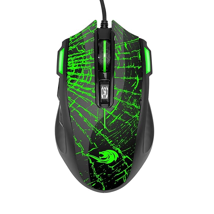 Etekcity Ergonomic Optical USB Wired Gaming Mouse computer mice for PC/Laptop/Desktop,3200 DPI with 6 Programmable Buttons, Black