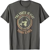 Flat Earth and Stationary Vintage Conspiracy Theory T-Shirt Tee