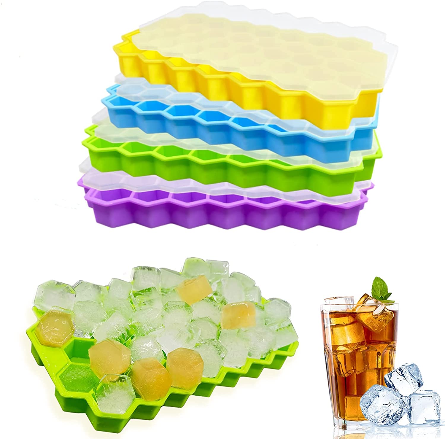 Buy Yamuna Mart 1PCs Shape Silicone Ice Cube Tray with Lid