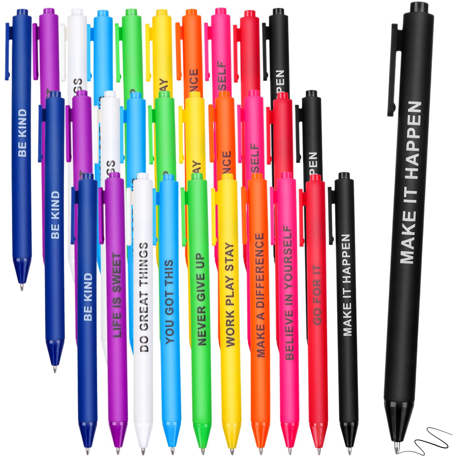 SevenMye 30 Pack Colorful Ballpoint Pens with Inspirational Quotes Funny Ballpoint Pens Colorful Motivational Pens Motivational Messages Pen for Students Coworkers School Office Supplies