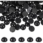 uxcell 150 Pcs Half Wooden Beads, 0.6 Inch(15mm) Unfinished Natural Split Wood Balls, Wooden Half Sphere for Paint DIY Crafts Art Projects Party Decoration, Black