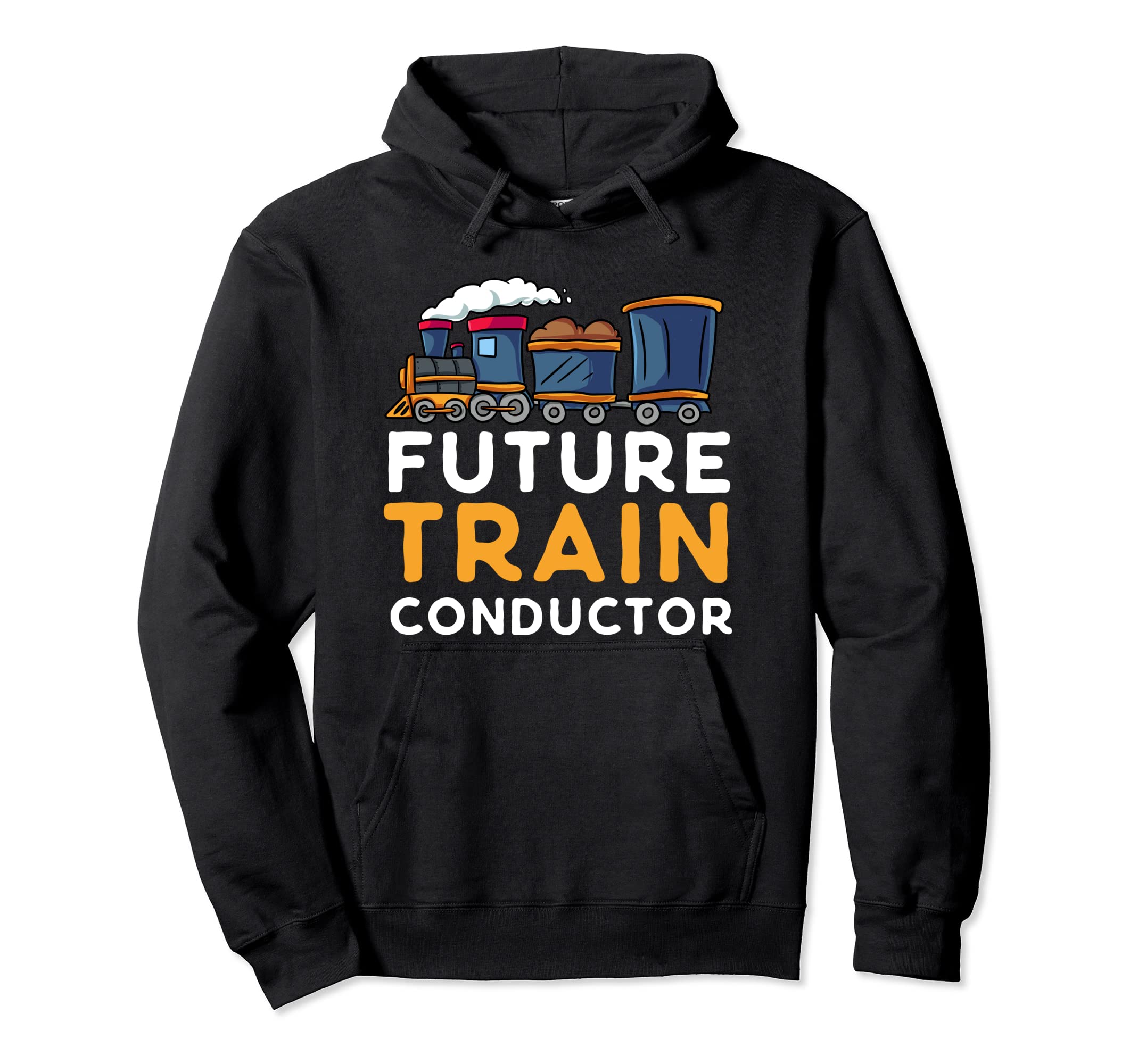Steam Engine Gift for Toddlers Kids Future Train Conductor Pullover Hoodie