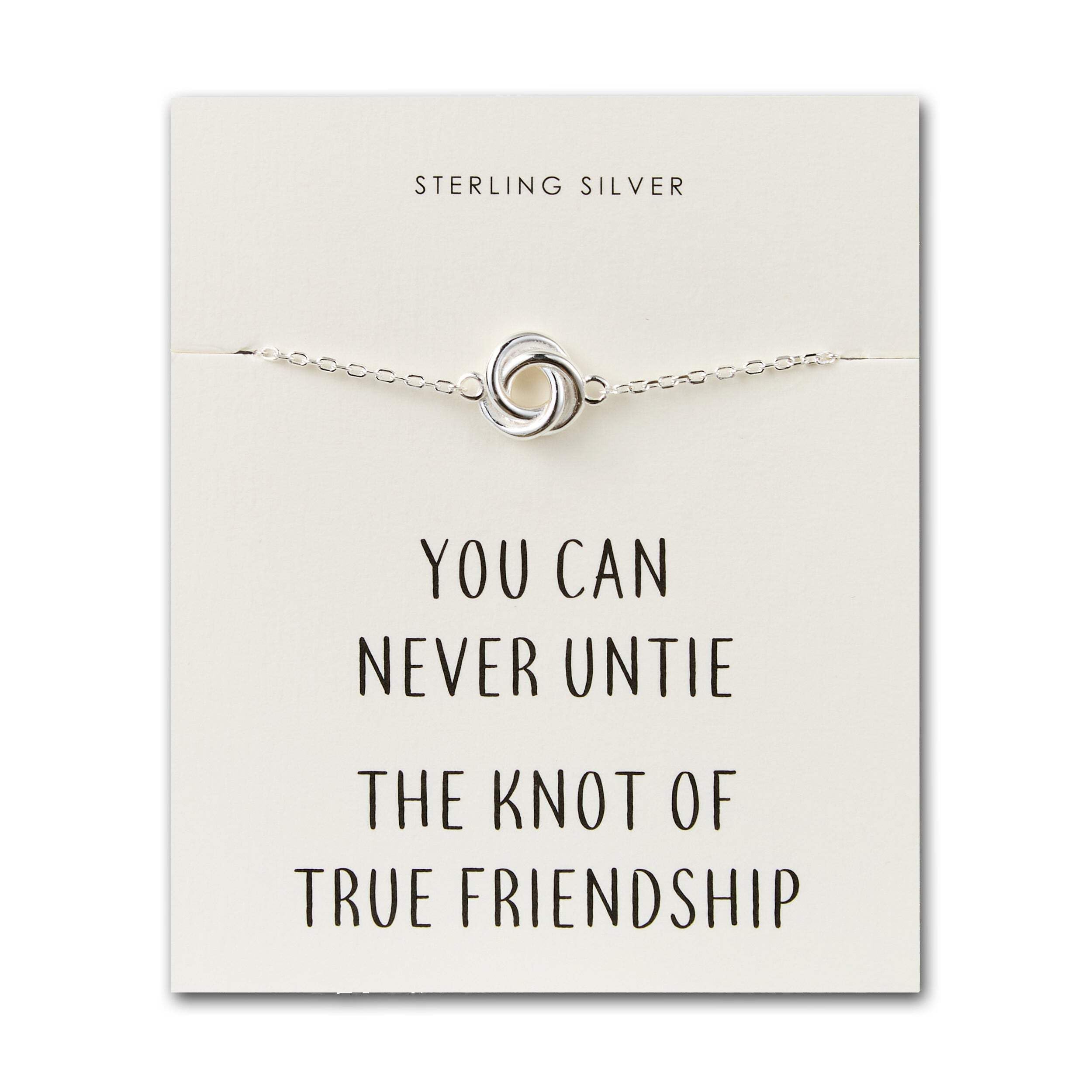 Philip Jones Sterling Silver Friendship Quote Knot Bracelet