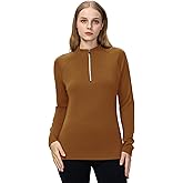 Iguana Women's 100% Merino Wool Base Layer 260g Midweight Quarter Zip Long Sleeve Top