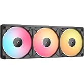 CORSAIR iCUE Link RX360 II RGB 360mm Low-Noise Unified Triple Fans &ndash; Black | PWM, Magnetic Dome Bearings, Zero RPM