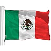 G128 Mexico Mexican Flag | 3x5 Ft | LiteWeave Pro Series Printed 150D Polyester | Brass Grommets, bandera de mexico