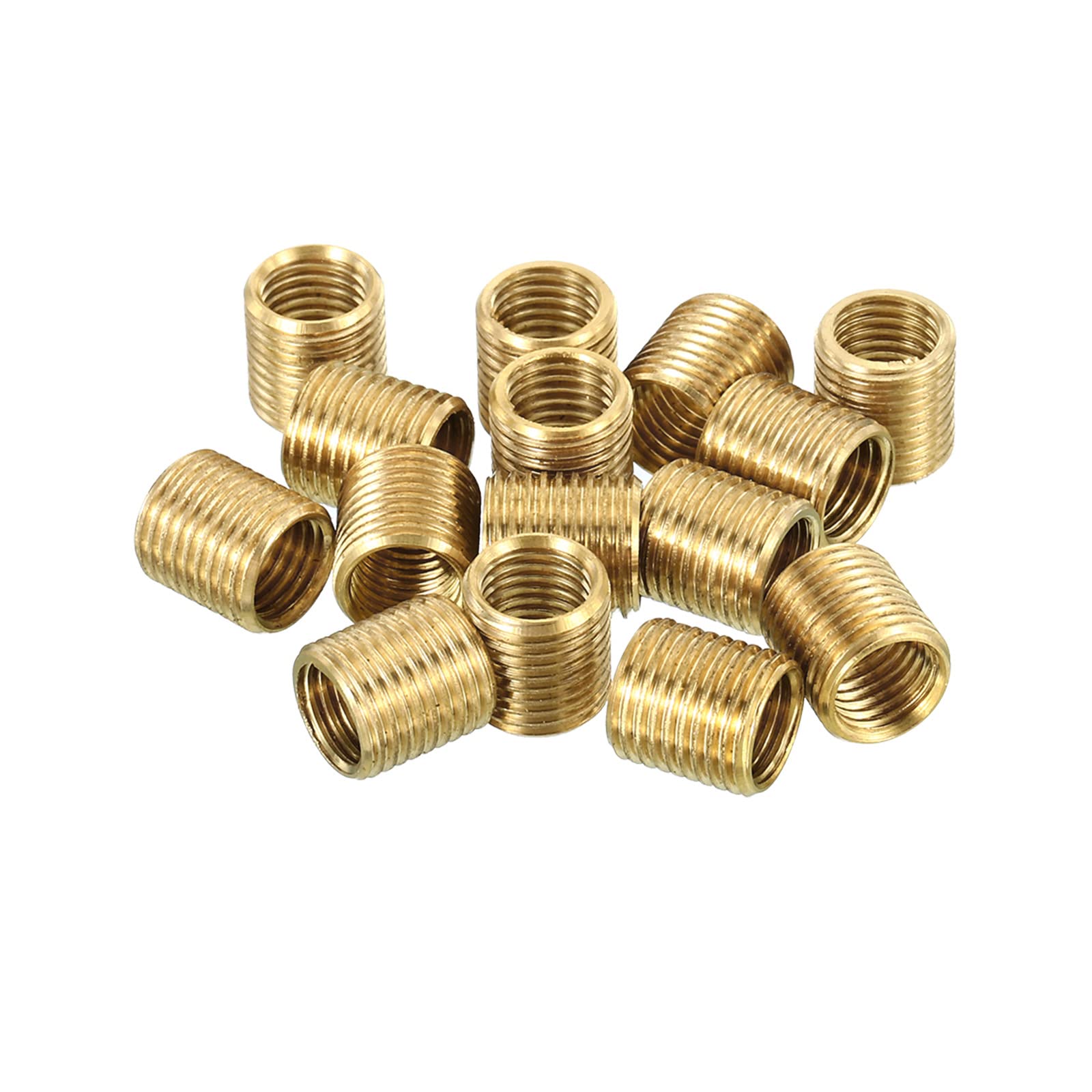 PATIKIL M10 to M8 Fine Thread Adapter Reducer Thread Reducing Nuts Insert, 15 Pack 10mm Threaded Hollow Tube Adapter Brass Coupler Connector Pipe Fitting