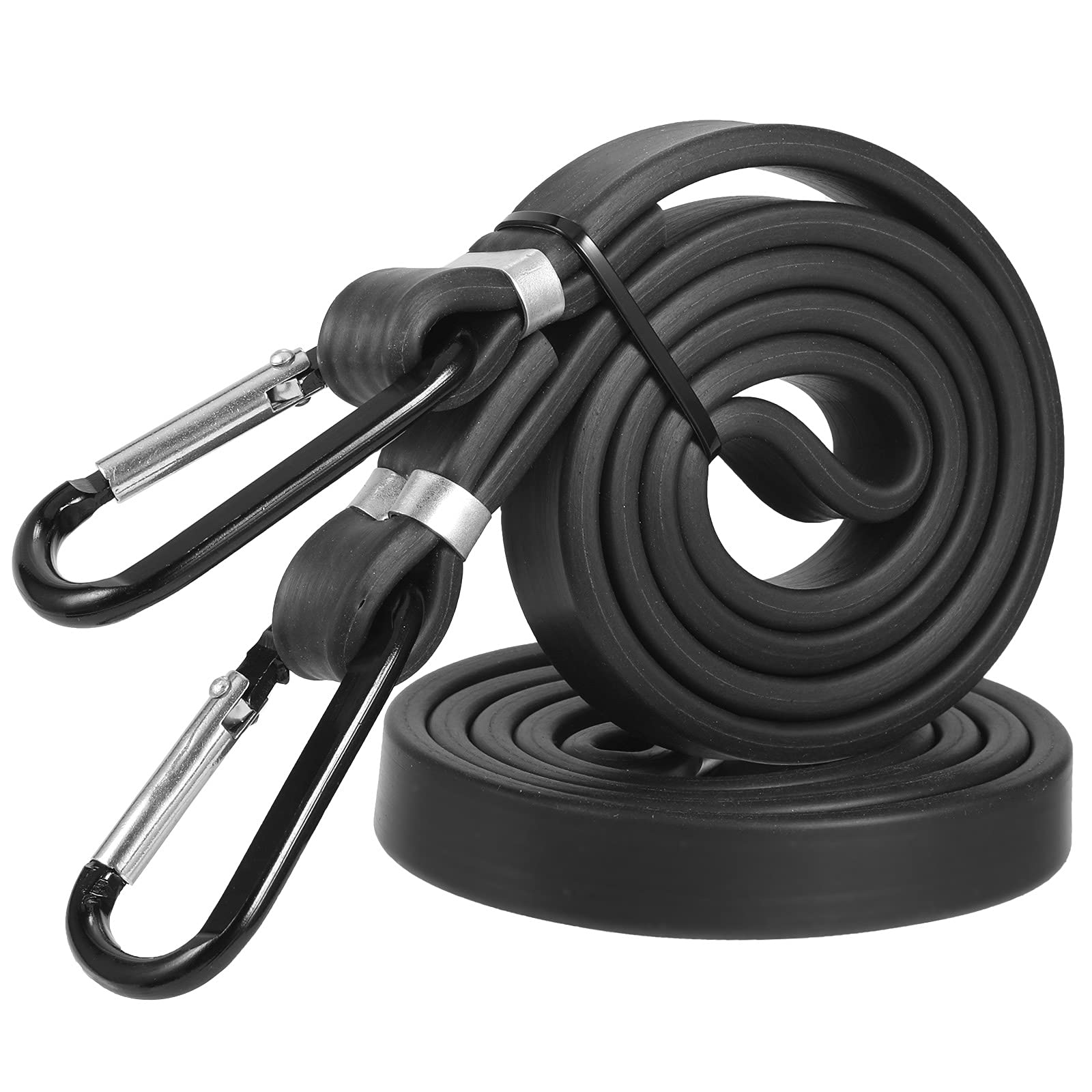 Bungee Cords with Carabiner Hooks, 4pcs 100cm Elastic Strap Bungee Rope, UNOLIGA 100% Latex Lashing Straps for Roof Rack Luggage Bike Motorcycle Suitcase Vans Tent (1.1.2023 Ruggedized Version)
